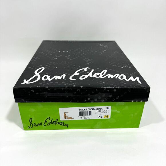 Sam Edelman Women’s Size 9.5 Golden Caramel Suede Yancy Block Heel Sandals New - Picture 9 of 9